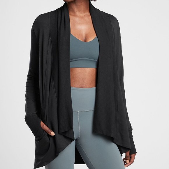 Athleta Sweaters Athleta Black Nirvana Pranayama Wrap Cardigan